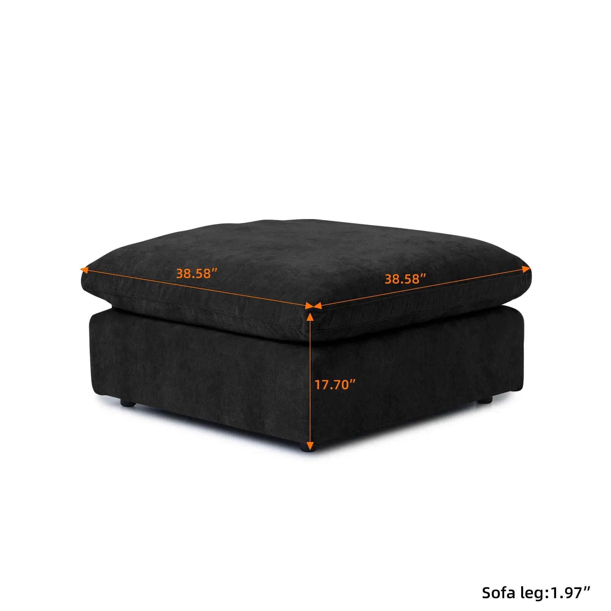 Modular Washable Ottoman in Black