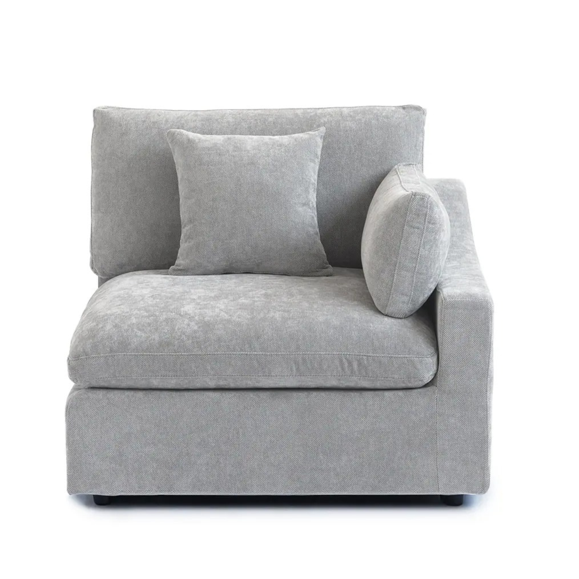 Modular Washable Slope Arm End Chair - Left in Light Gray