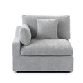 Gray linen-cotton washable right end-chair with slope arm