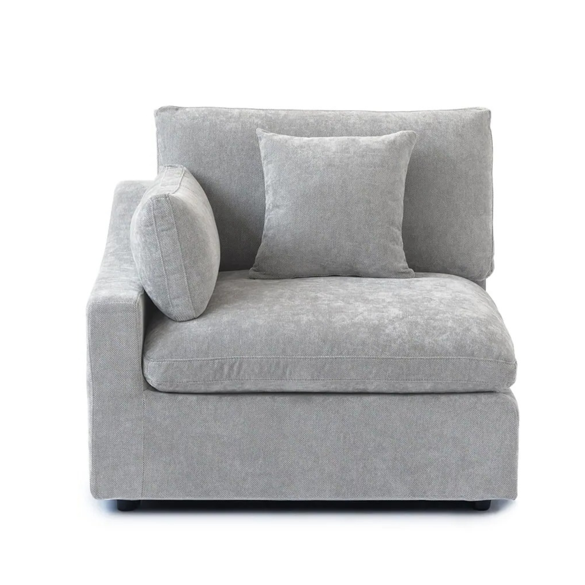 Modular Washable Slope Arm End Chair - Right in Light Gray