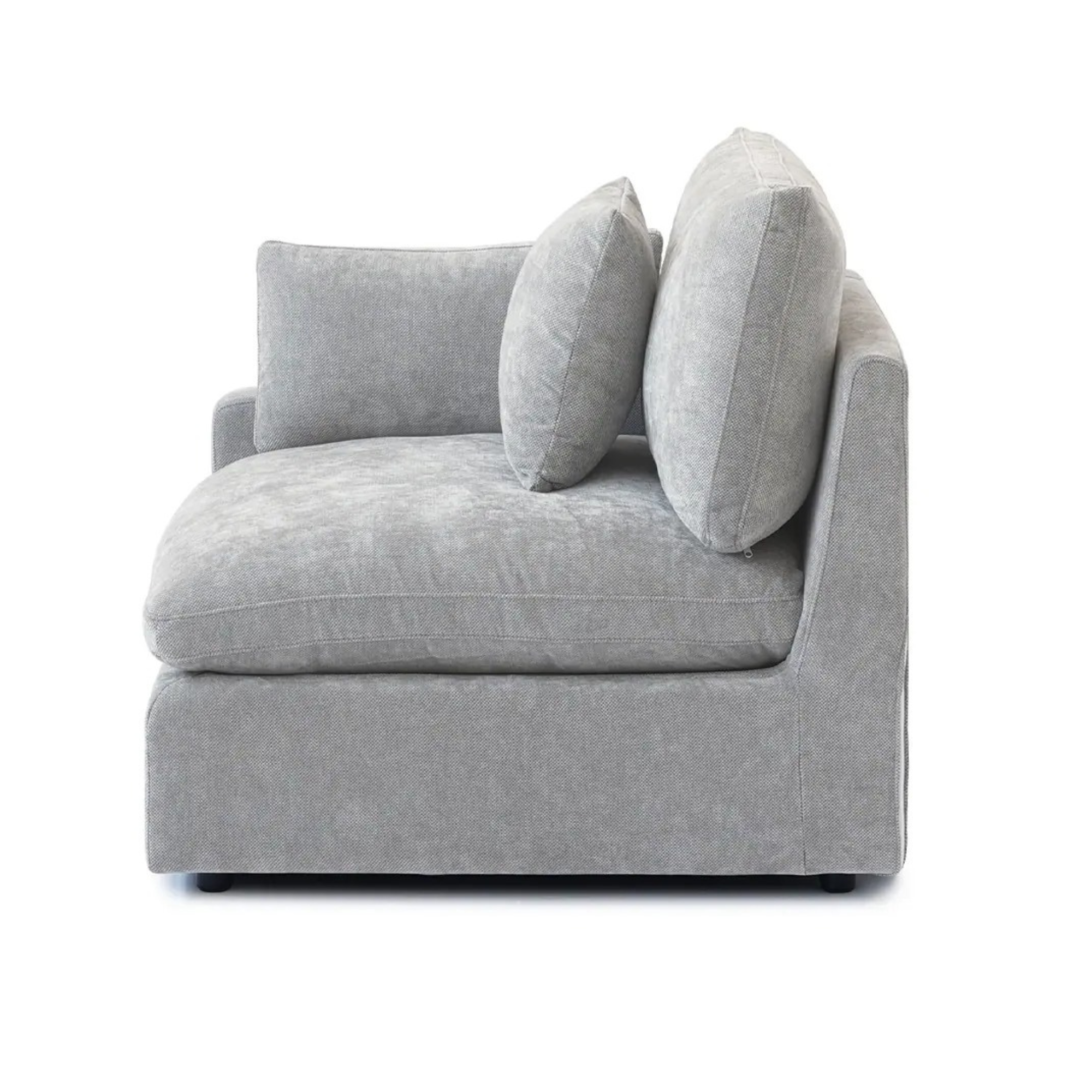 Modular Washable Slope Arm End Chair - Right in Light Gray