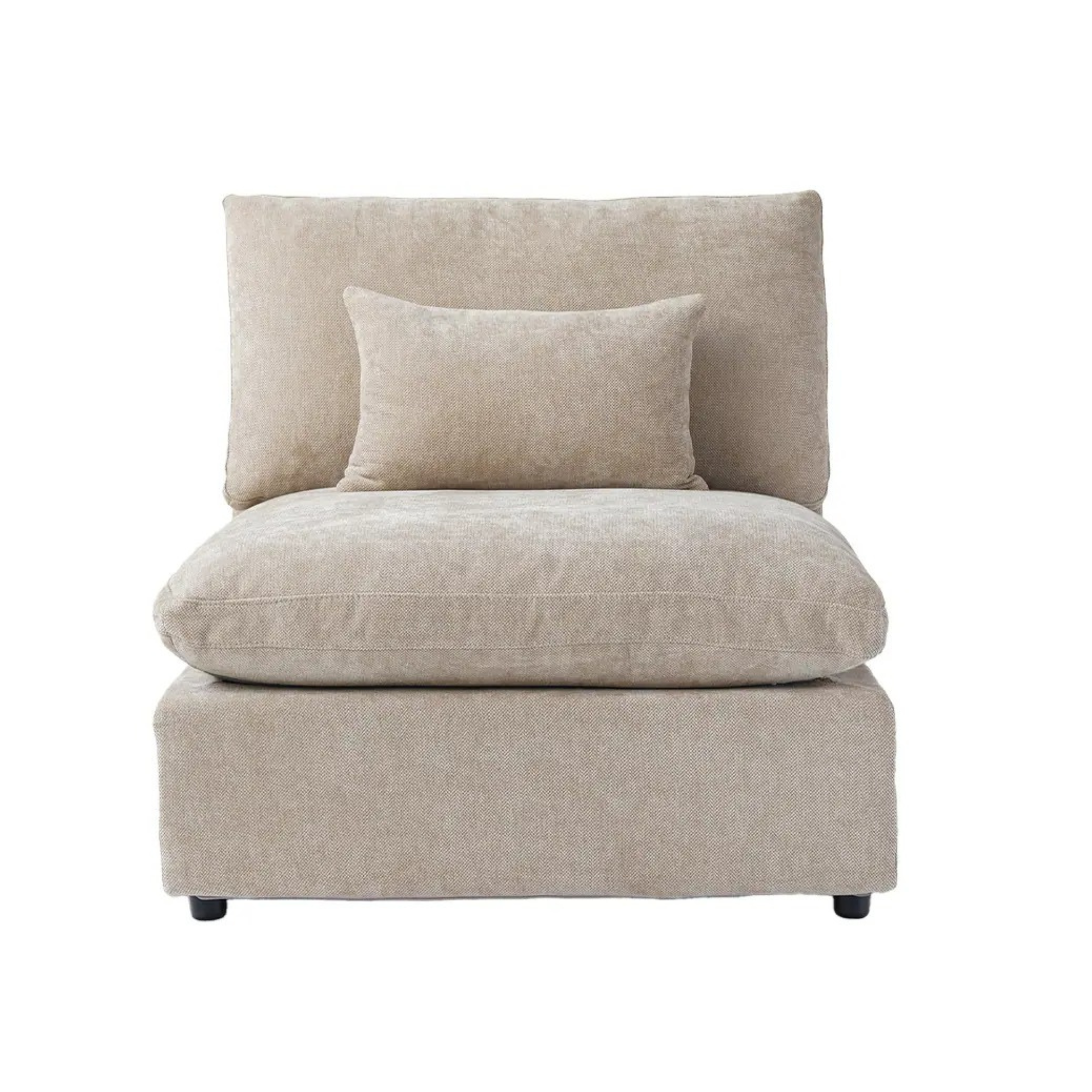 Modular Washable Armless Chair in Khaki