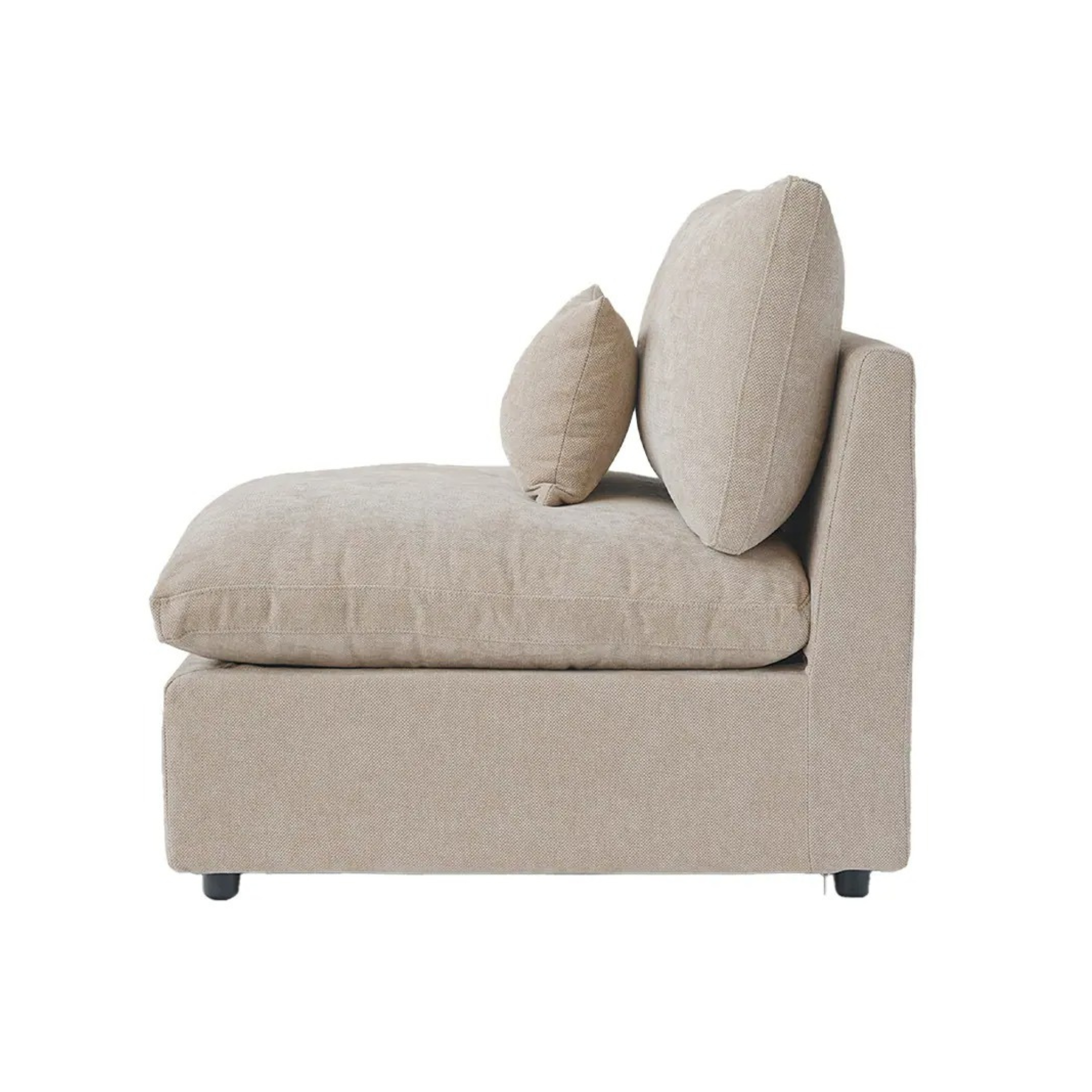 Modular Washable Armless Chair in Khaki