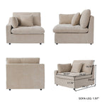 Dimensions of a khaki slope arm right end chair.