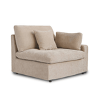 Khaki slope arm left modular seat with washable covers and slope arm.