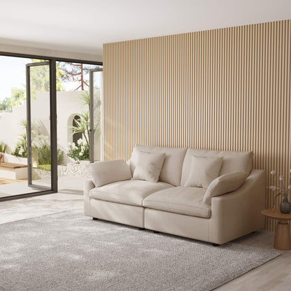 Loveseat Washable Cloud Sectional Sofa with Removable Cushions and Pillow Covers | Nephele
