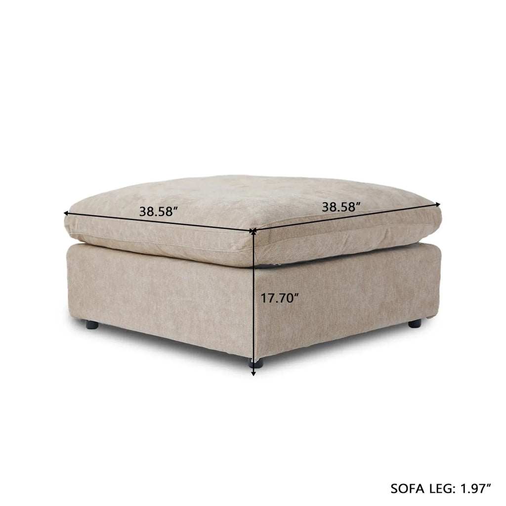 Modular Washable Ottoman in Khaki