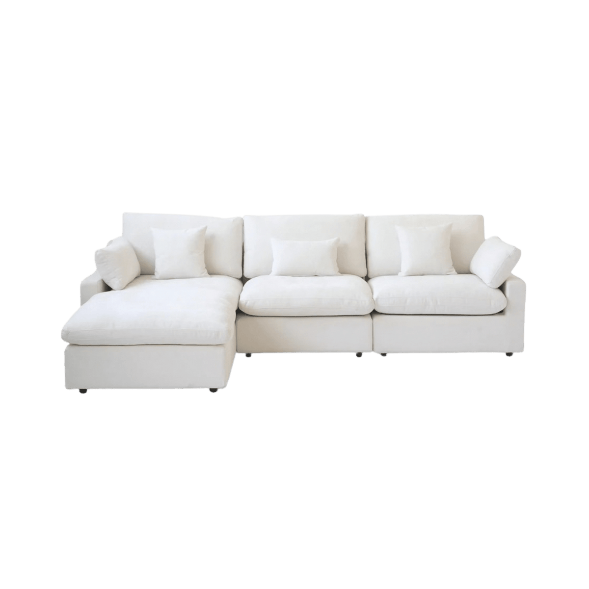 Washable Slope Arm 3-Seater L-Shape + Ottoman