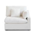 Modular Washable Slope Arm End Chair - Left in White