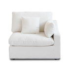 Modular Washable Slope Arm End Chair - Left in White