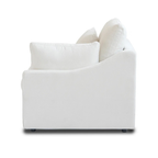Modular Washable Slope Arm End Chair - Left in White