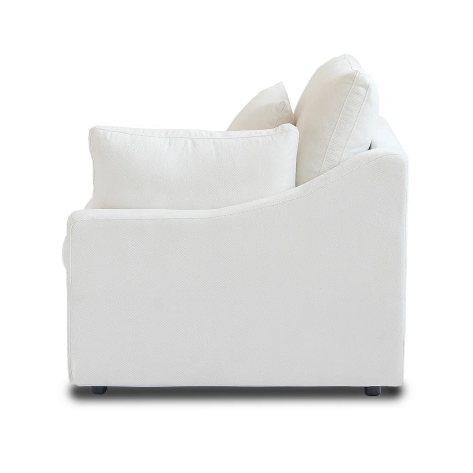 Modular Washable Slope Arm End Chair - Left in White