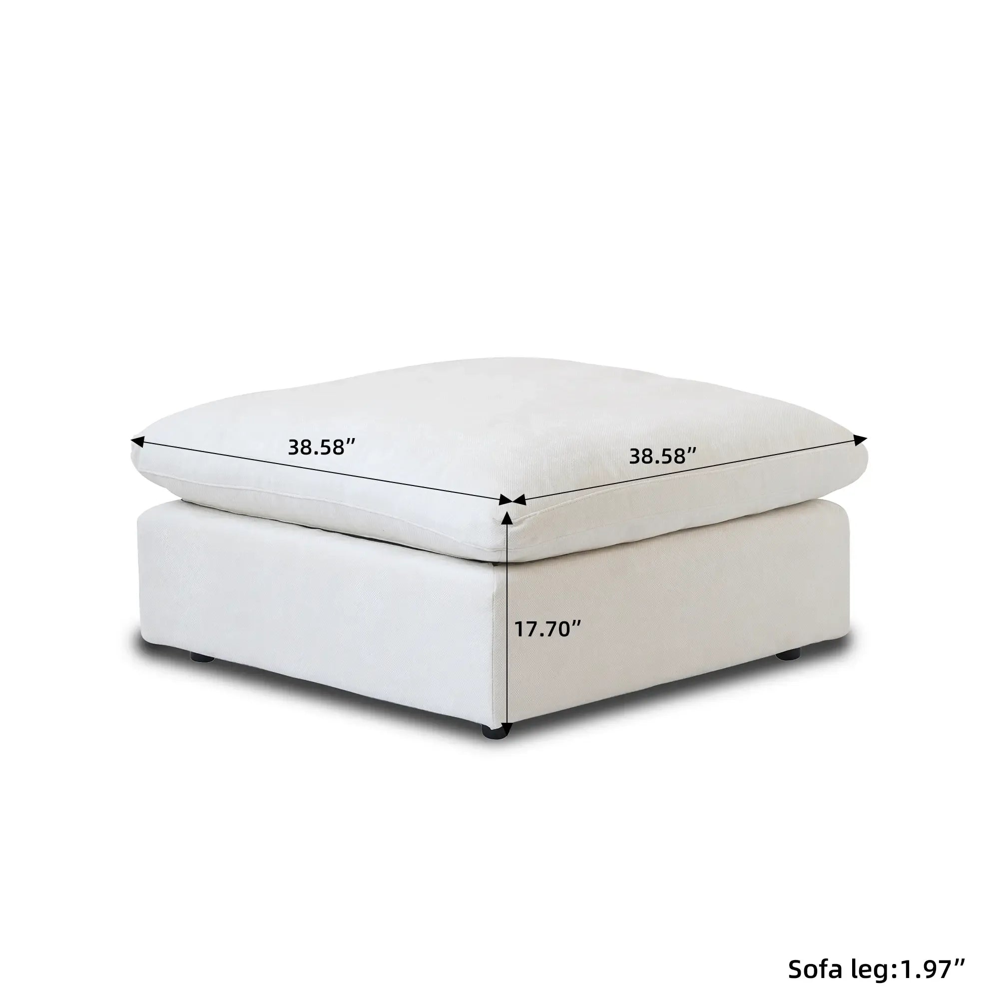 Modular Washable Ottoman in White