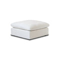 White washable ottoman upholstered in linen-cotton blend.