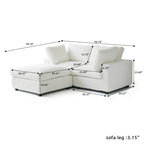 Modular Washable Fuzzy 2-Seater Sectional in Beige