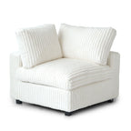 Modular Washable Fuzzy End Chair - Right in Beige