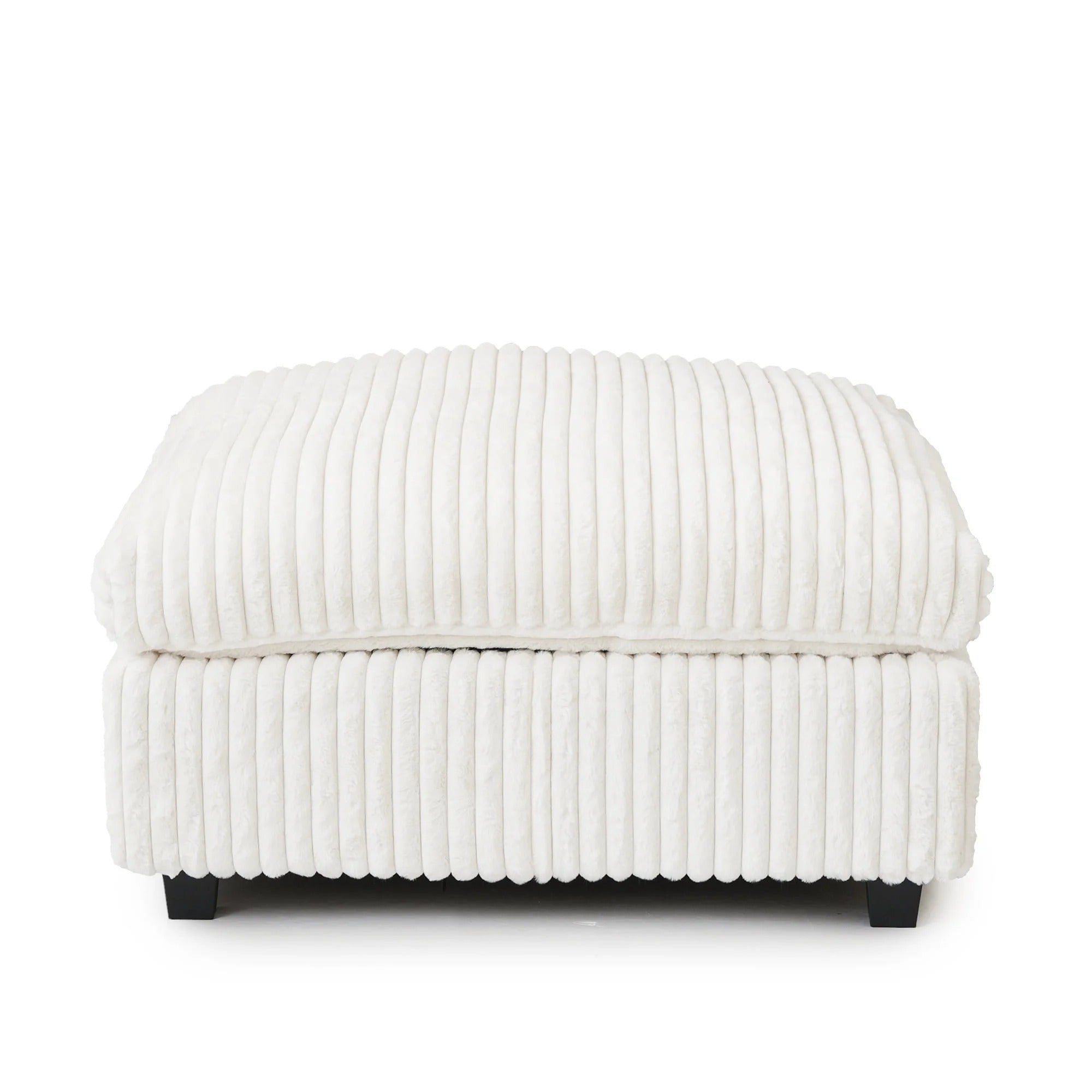 Slipcover Only - Modular Washable Fuzzy Ottoman in Beige