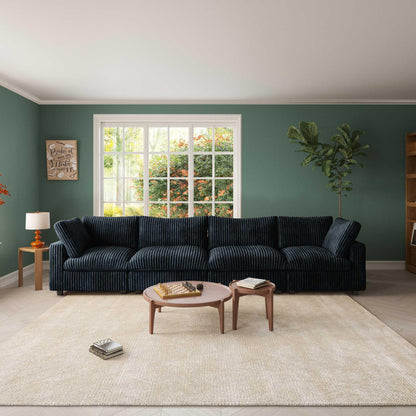 4-Seater Faux Rabbit Fur Sectional Sofa | Velveteen - Divan Dreams