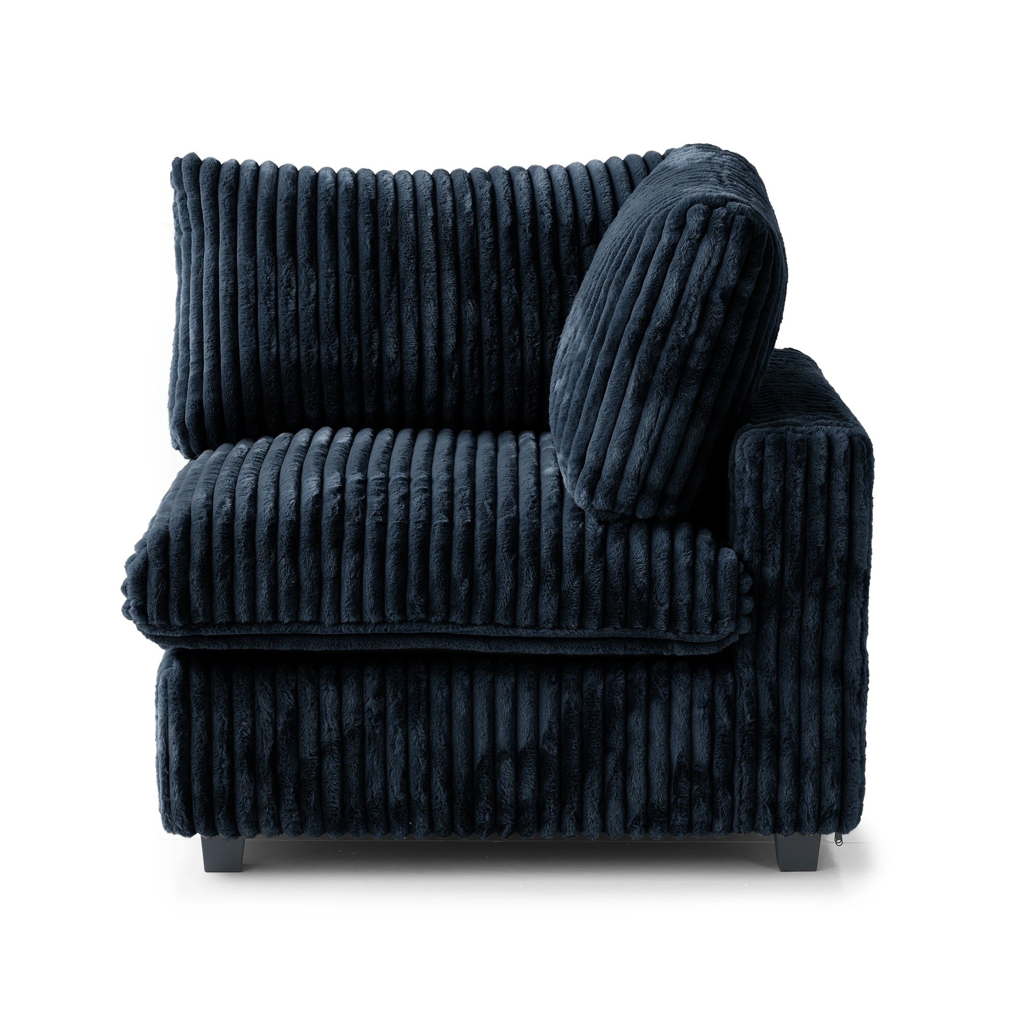 Modular Washable Fuzzy End Chair - Left in Black