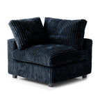Modular Washable Fuzzy End Chair - Left in Black
