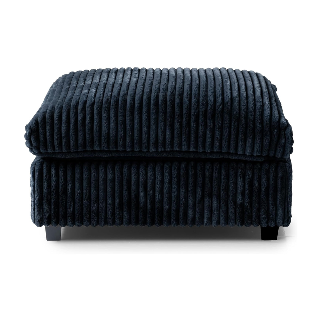 Slipcover Only - Modular Washable Fuzzy Ottoman in Black