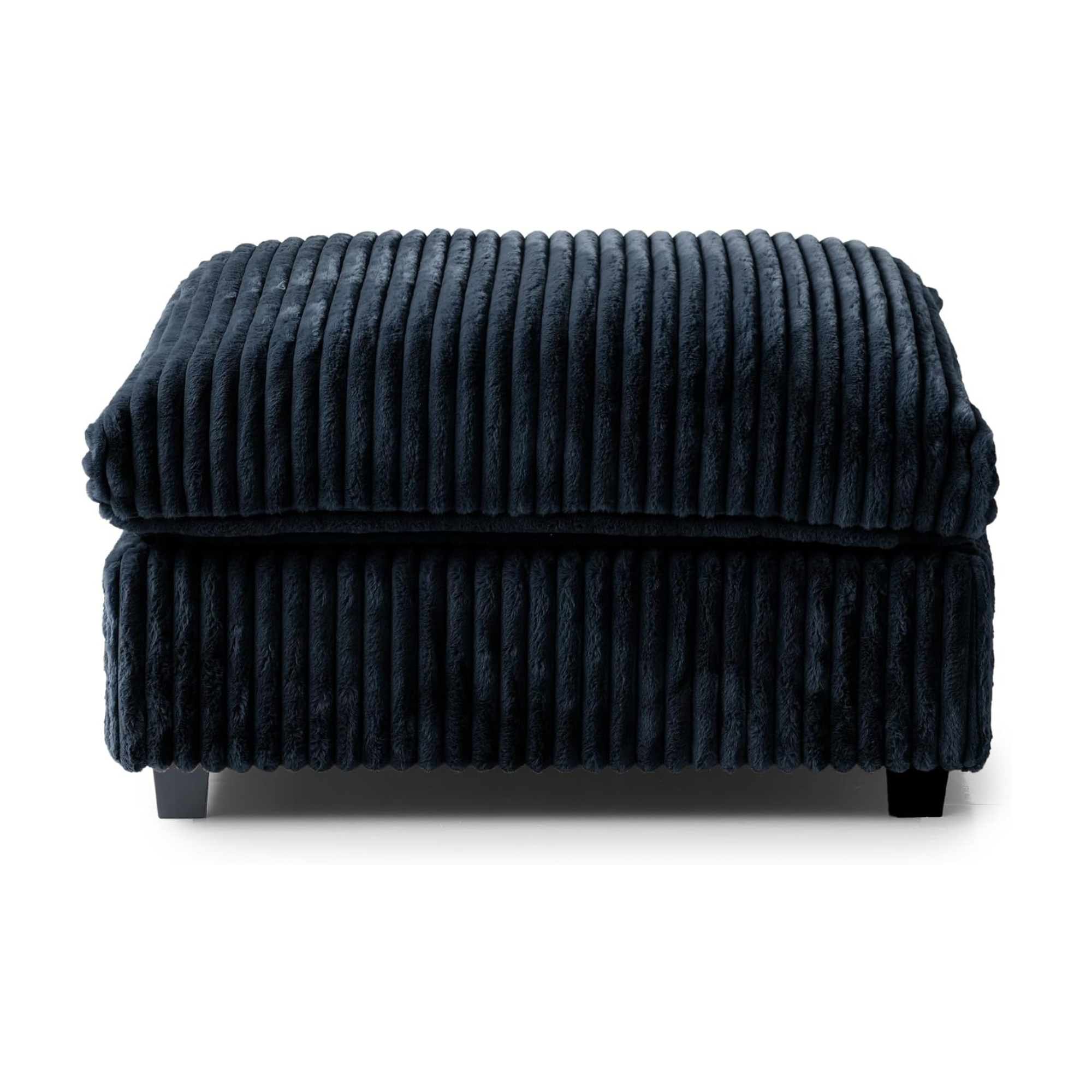 Slipcover Only - Modular Washable Fuzzy Ottoman in Black