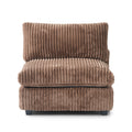 Modular Washable Fuzzy Armless Chair in Brown