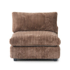 Modular Washable Fuzzy Armless Chair in Brown