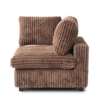 Modular Washable Fuzzy End Chair - Left in Brown