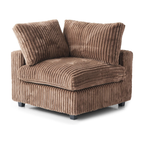 Modular Washable Fuzzy End Chair - Left in Brown