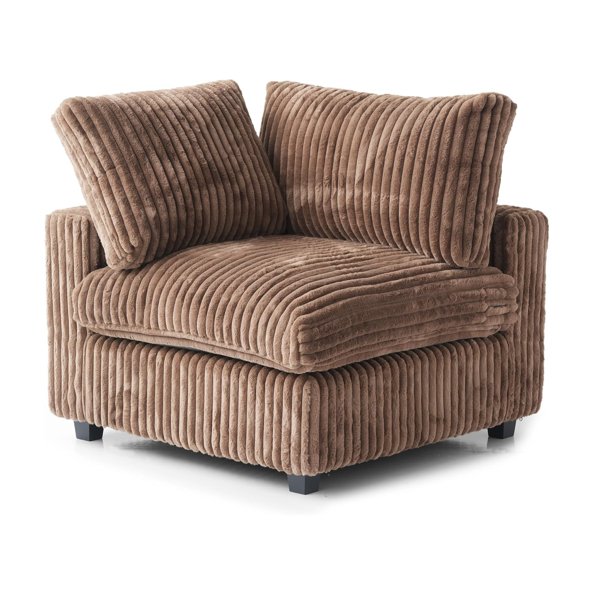 Modular Washable Fuzzy End Chair - Right in Brown