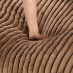 Modular Washable Fuzzy Ottoman in Brown