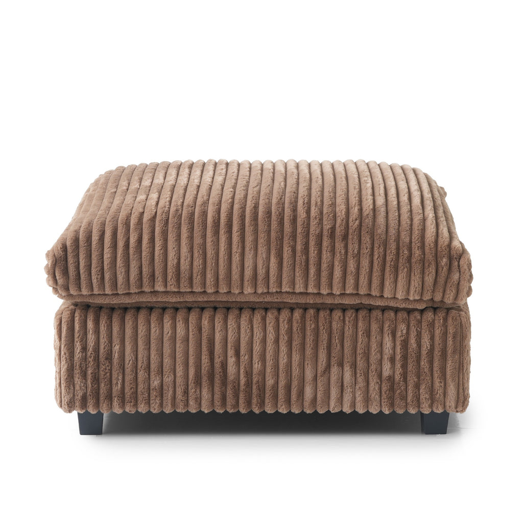 Slipcover Only - Modular Washable Fuzzy Ottoman in Brown