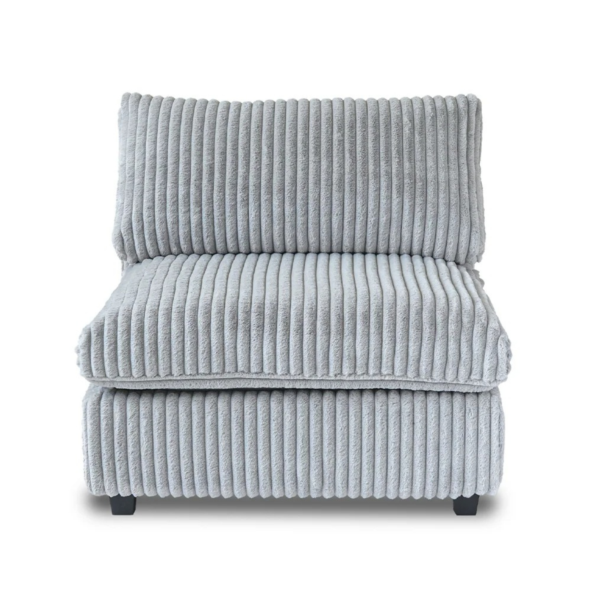 Modular Washable Fuzzy Armless Chair in Light Gray