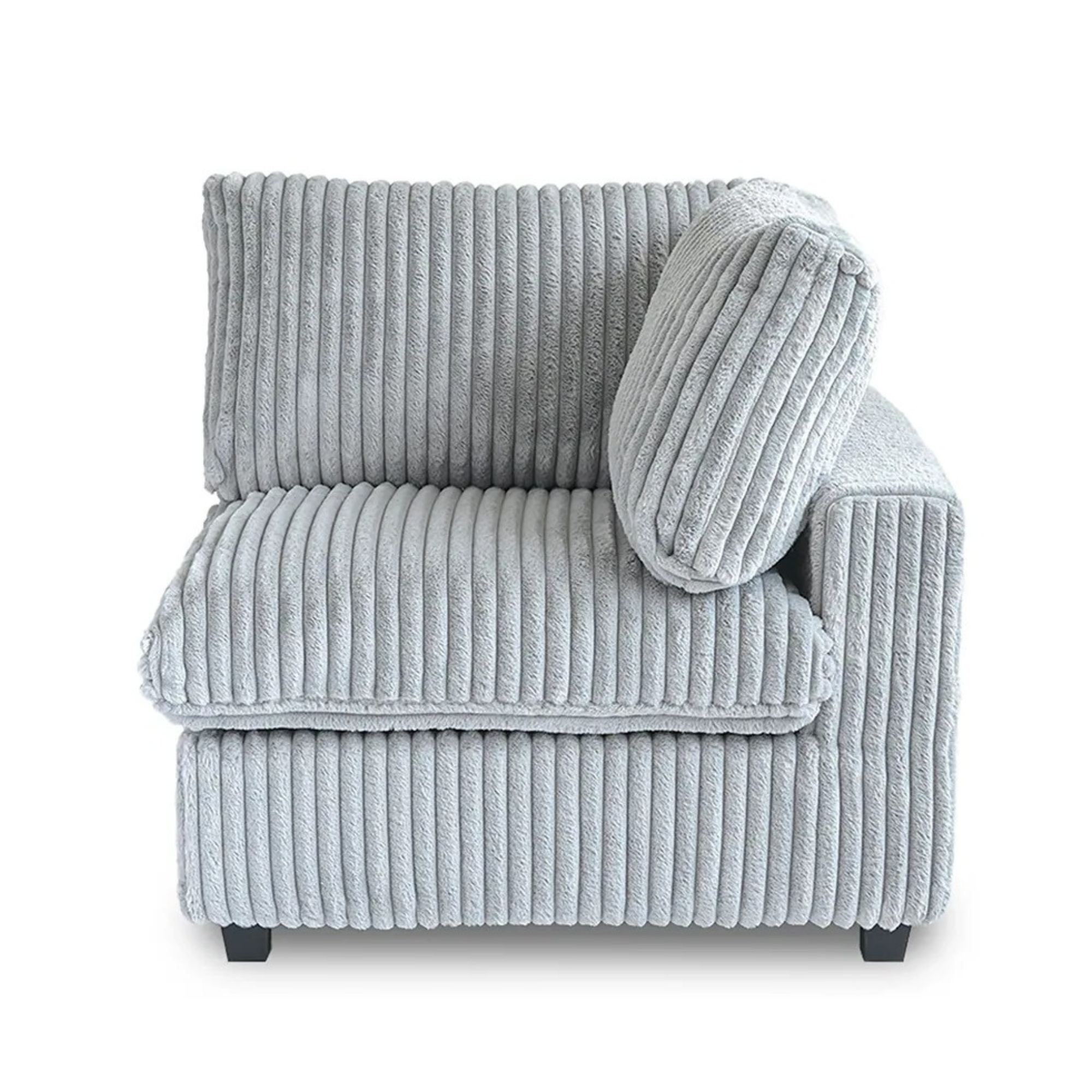 Modular Washable Fuzzy End Chair - Left in Light Gray