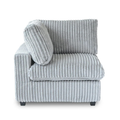 Modular Washable Fuzzy Corner Chair in Light Gray