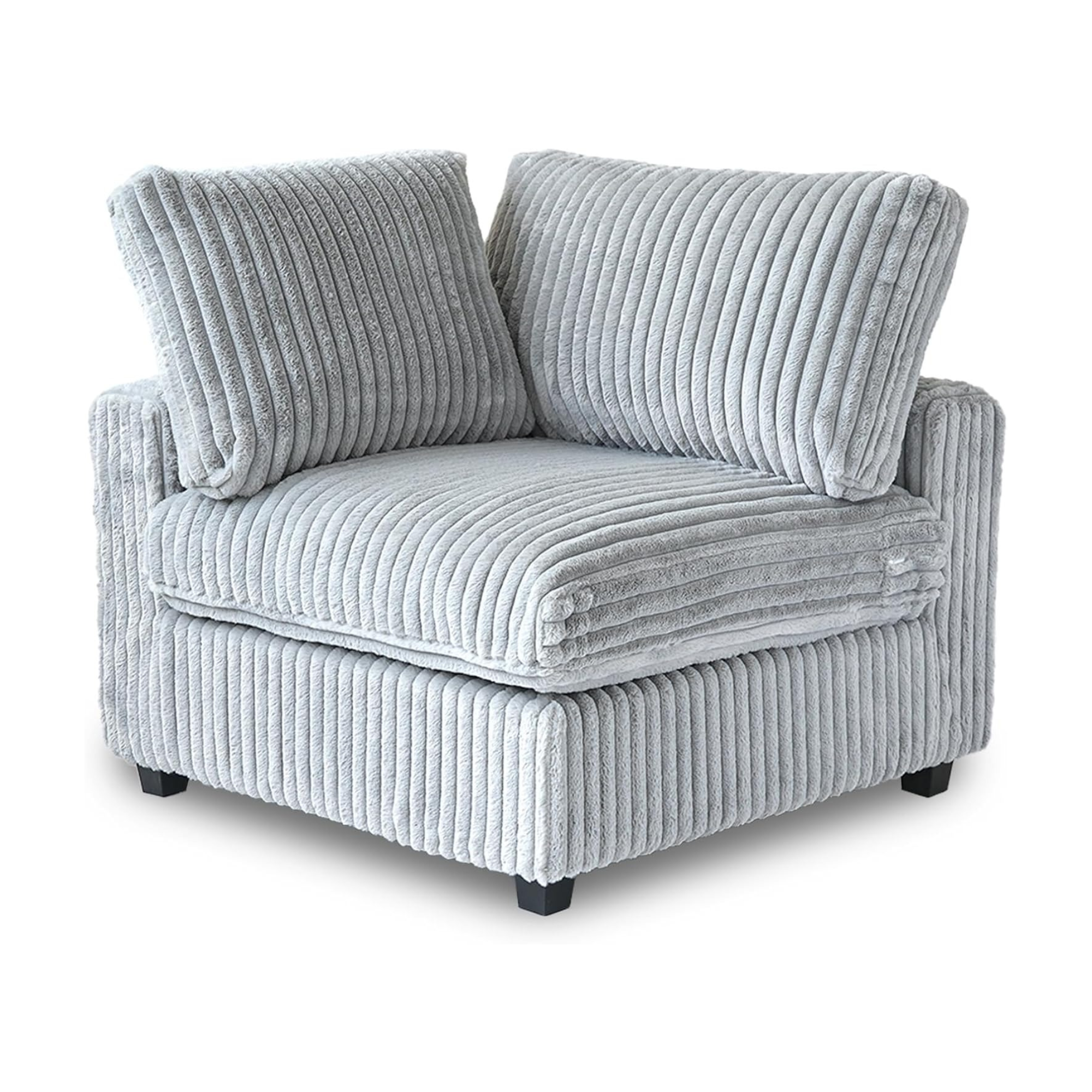 Modular Washable Fuzzy End Chair - Right in Light Gray