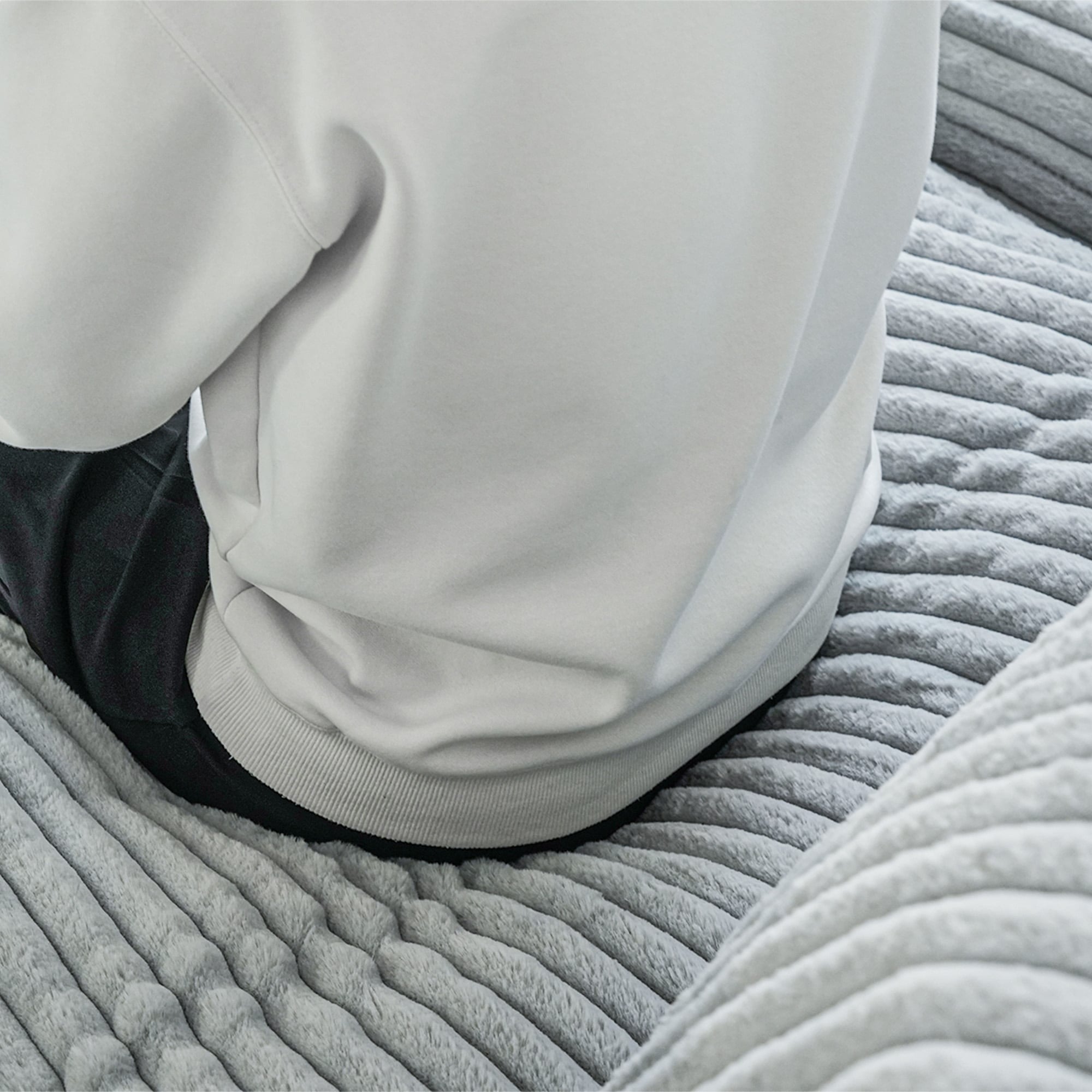 Modular Washable Fuzzy End Chair - Right in Light Gray