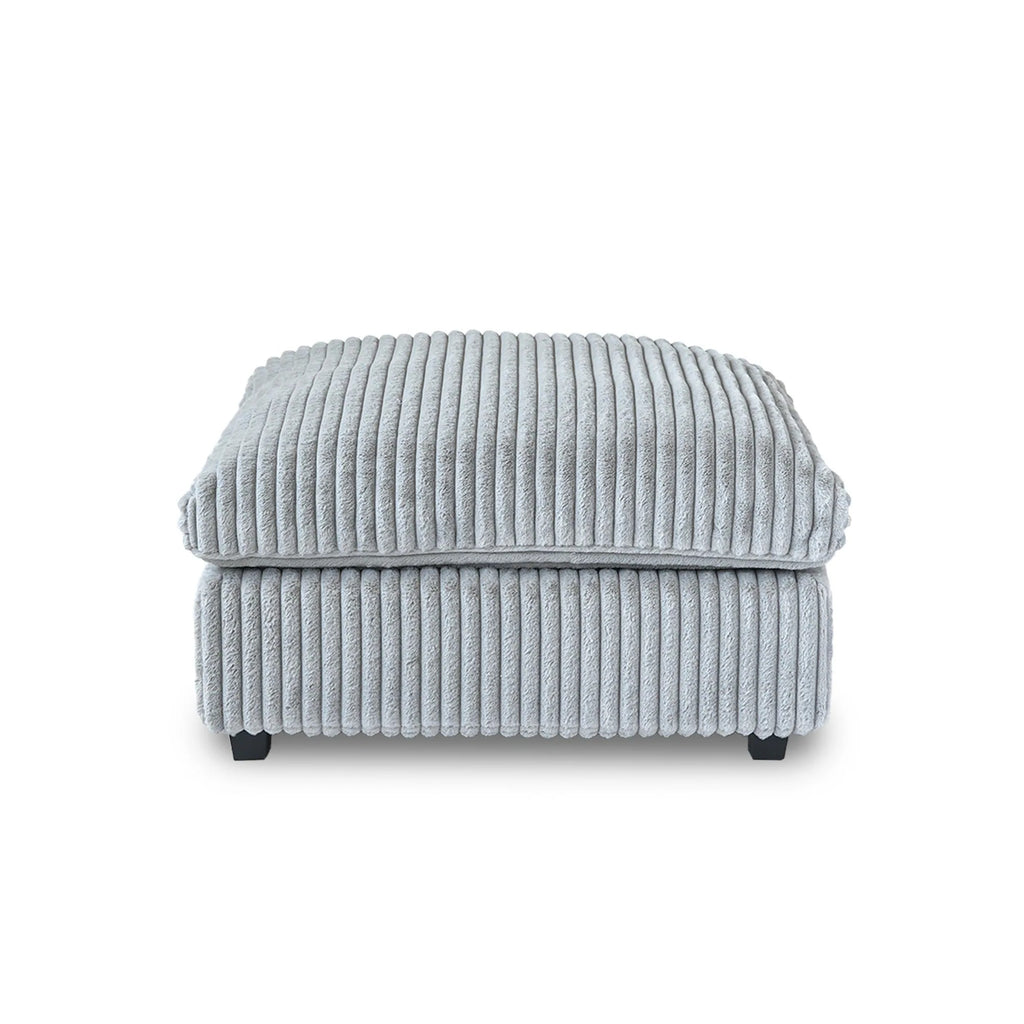 Slipcover Only - Modular Washable Fuzzy Ottoman in Light Gray