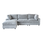 Gray L-shaped sectional sofa on a white background