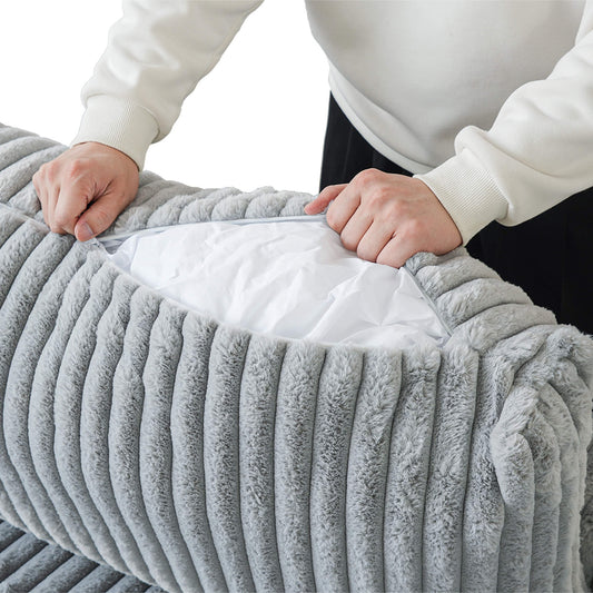 Covers Only for Faux Rabbit Fur Sectional Sofa | Velveteen