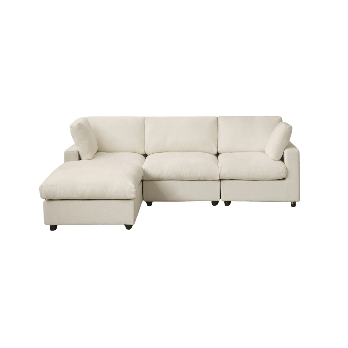 Washable Track Arm 3-Seater Sofa L-Shape + Ottoman
