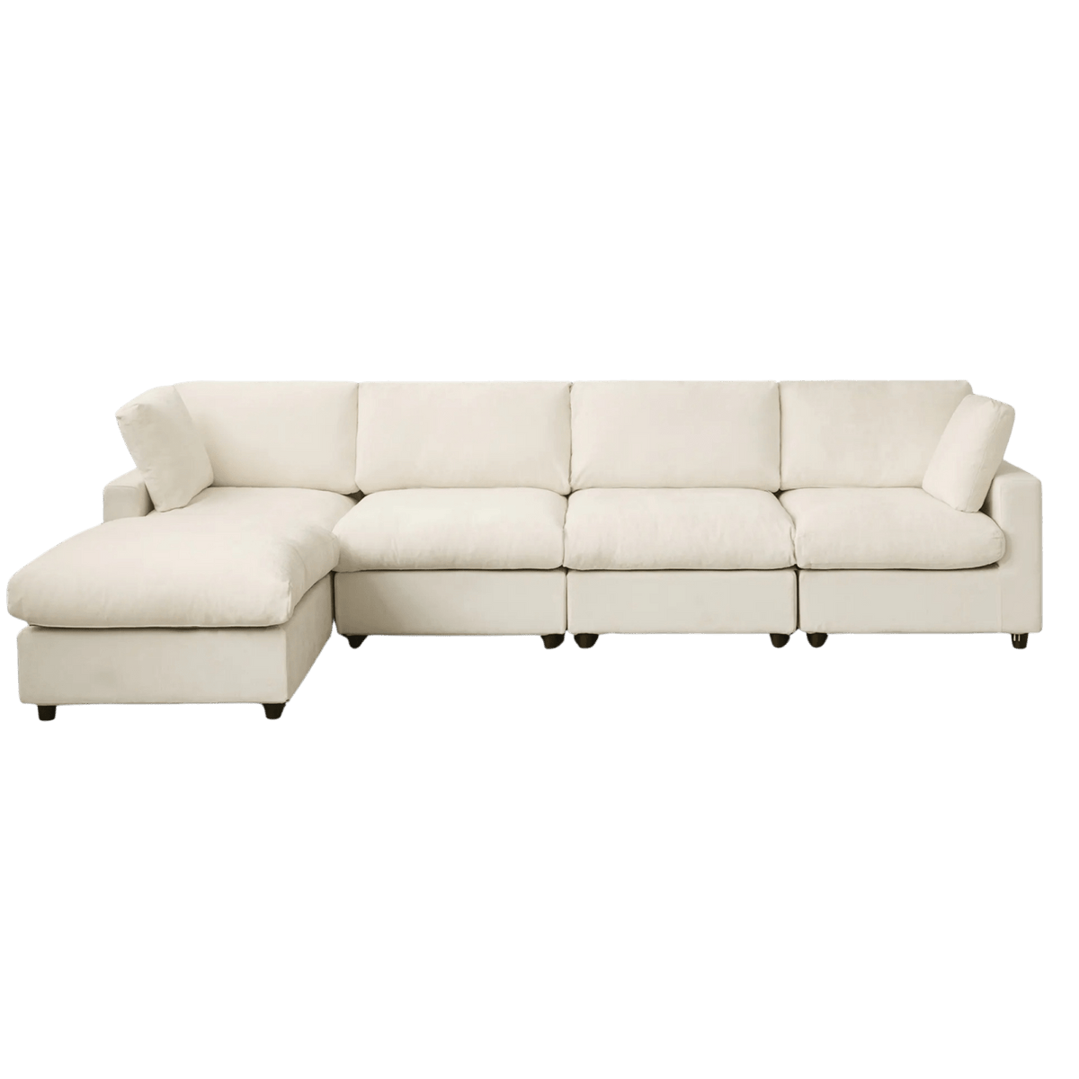 Washable Track Arm 4-Seater Sofa L-Shape + Ottoman