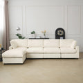 Modular Washable Track Arm 4-Seater L-Shaped Sectional in Beige