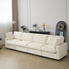 Modular Washable Track Arm 4-Seater in Beige