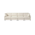 Beige 4-seater sectional sofa on a white background