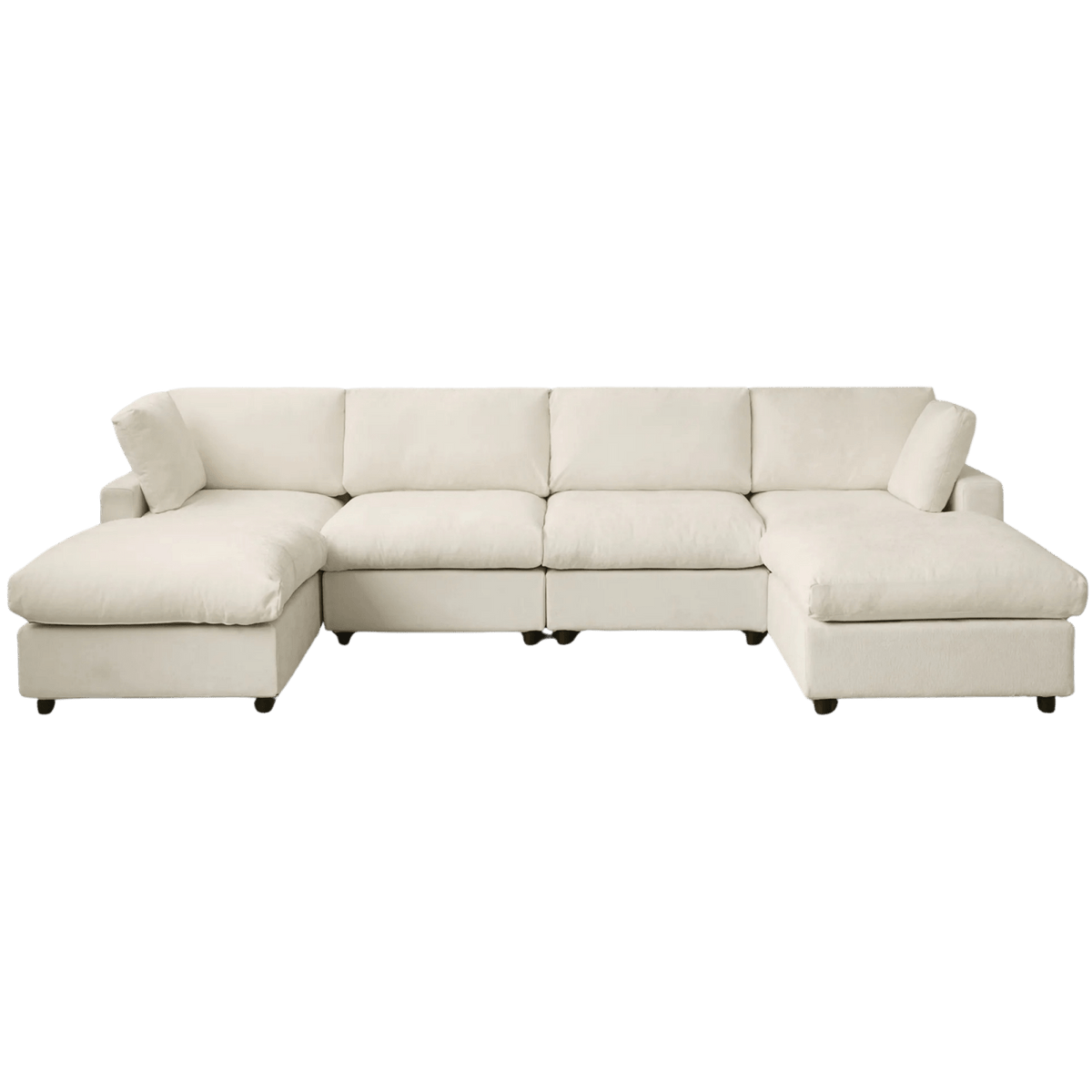 Washable Track Arm U-Shape + 2 Ottomans
