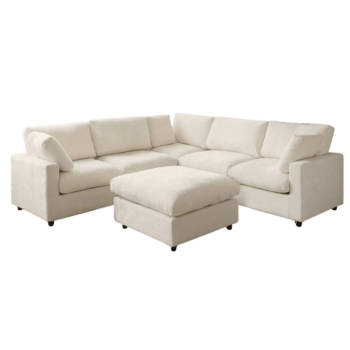 Washable Track Arm 5-Seater Corner Sectional + Ottoman
