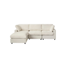 Beige sectional sofa on a white background