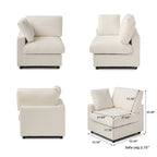 Modular Washable Track Arm Corner Chair in Beige